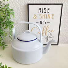 Load image into Gallery viewer, White Enamel Tea Kettle