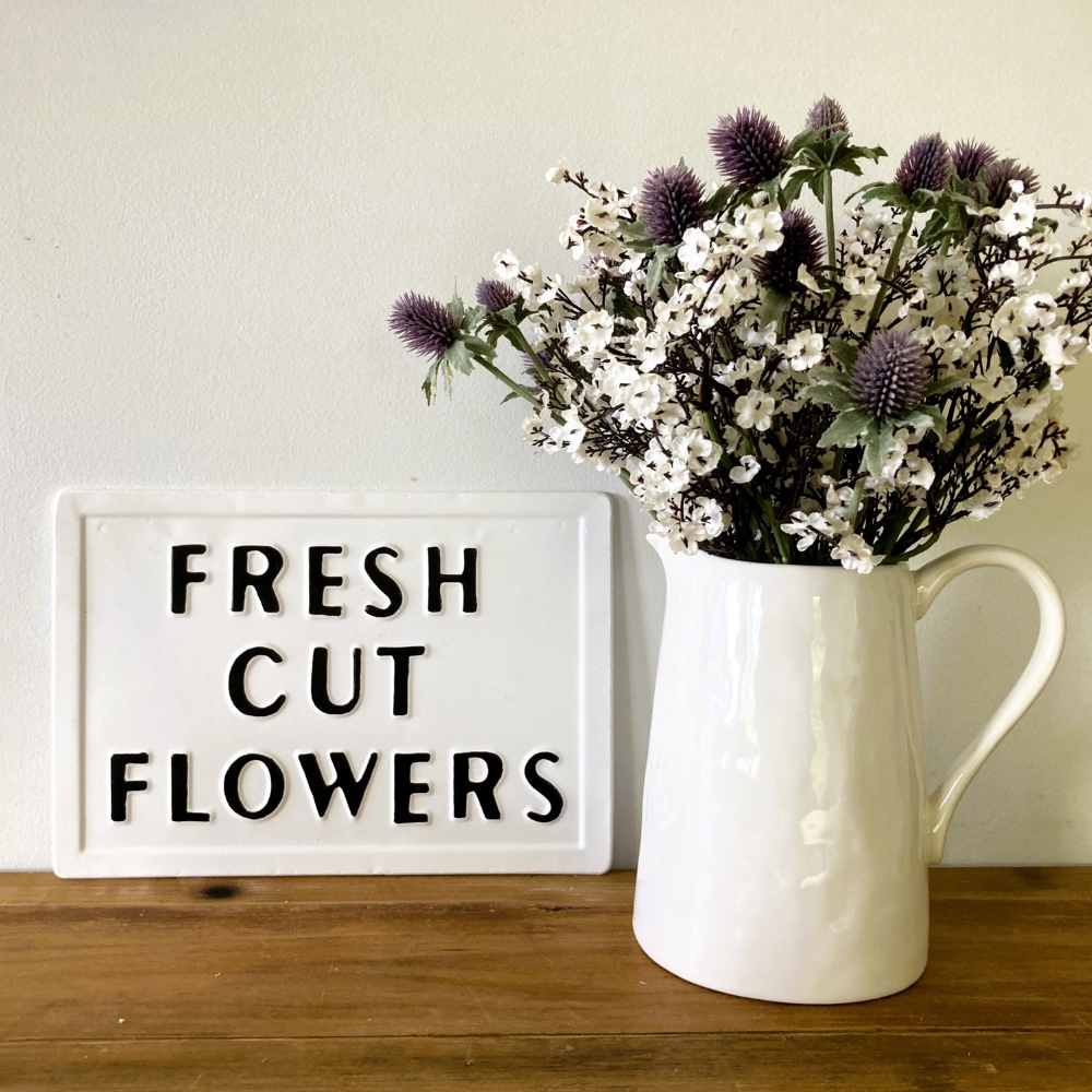 Fresh Cut Flowers Sign Evelyn and Owl