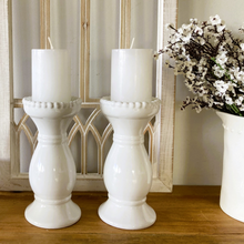 Load image into Gallery viewer, White Ceramic Candle Holder