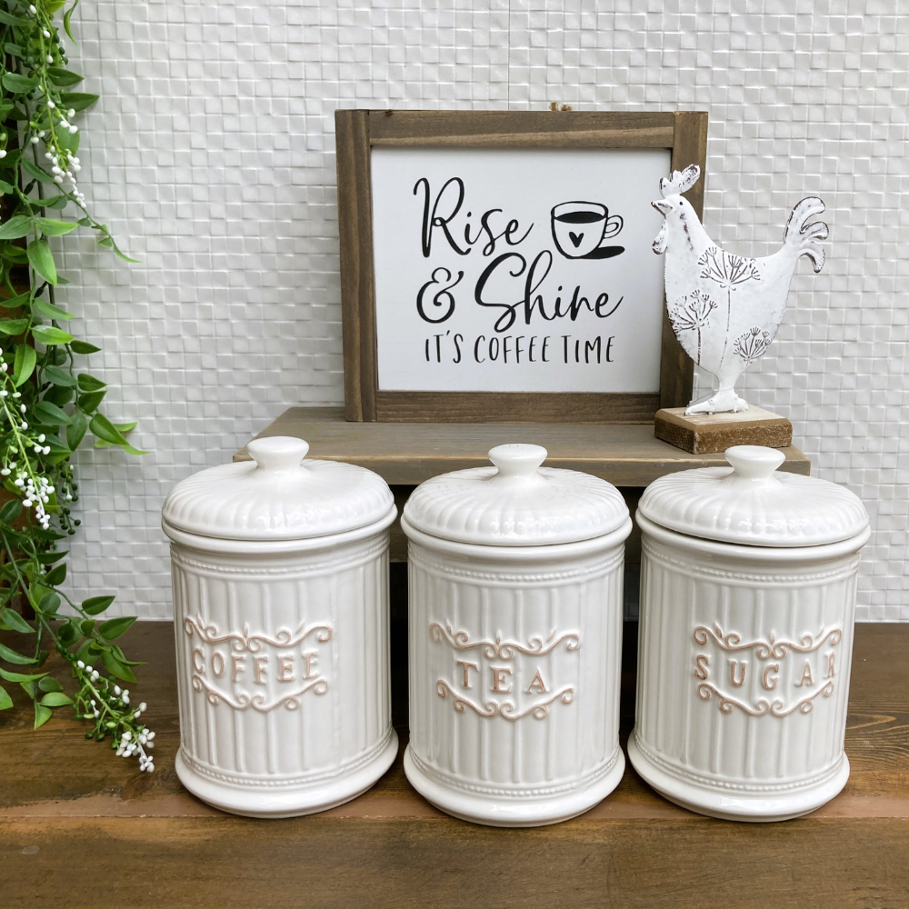 French Country Canisters set of 3 Evelyn and Owl