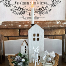 Load image into Gallery viewer, wooden house candle holder