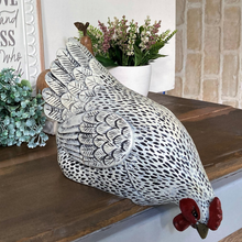 Load image into Gallery viewer, white chook sitting on a ledge looking down