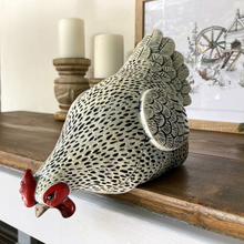 Load image into Gallery viewer, sitting chicken looking down at something
