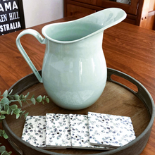 Load image into Gallery viewer, vintage style enamel water jug duck egg blue