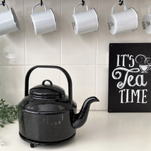 Load image into Gallery viewer, Black Enamel Tea Kettle