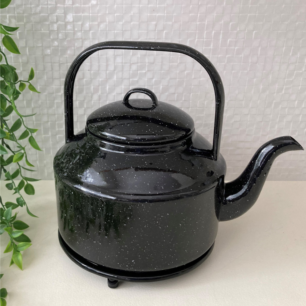 Black Enamel Tea Kettle