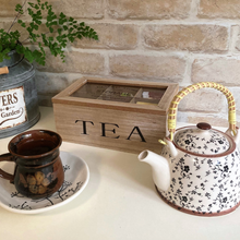 Load image into Gallery viewer, farmhouse style wooden tea box