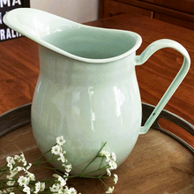 Load image into Gallery viewer, large enamel water pitcher duck egg blue