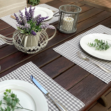 Load image into Gallery viewer, Gingham Placemats (set of 4)- ash