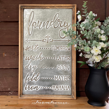 Load image into Gallery viewer, metal laundry sign