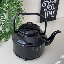 Load image into Gallery viewer, Black Enamel Tea Kettle