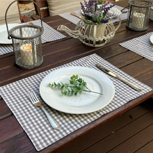 Load image into Gallery viewer, Gingham Placemats (set of 4)- ash