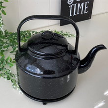 Load image into Gallery viewer, Black Enamel Tea Kettle