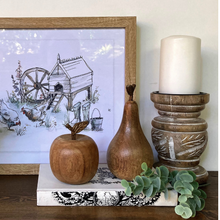 Load image into Gallery viewer, wooden apple and pear with a stalk