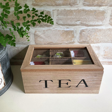 Load image into Gallery viewer, rustic wooden tea caddy
