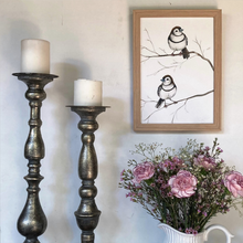 Load image into Gallery viewer, country style wall art watercolour painting of a bird finch fine art painting