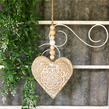 Load image into Gallery viewer, Handmade Hanging Heart - natural