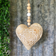 Load image into Gallery viewer, Handmade Hanging Heart - natural