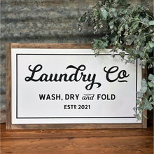 Load image into Gallery viewer, white laundry sign
