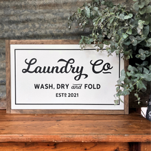 Load image into Gallery viewer, white sign for the laundry