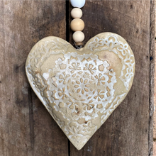 Load image into Gallery viewer, Handmade Hanging Heart - natural