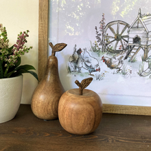 Load image into Gallery viewer, apple and pear carved from wood