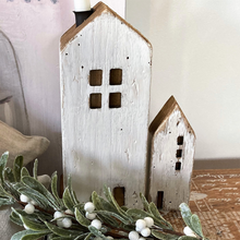 Load image into Gallery viewer, wooden house candle holder