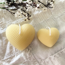 Load image into Gallery viewer, Quilted Heart Beeswax Candle
