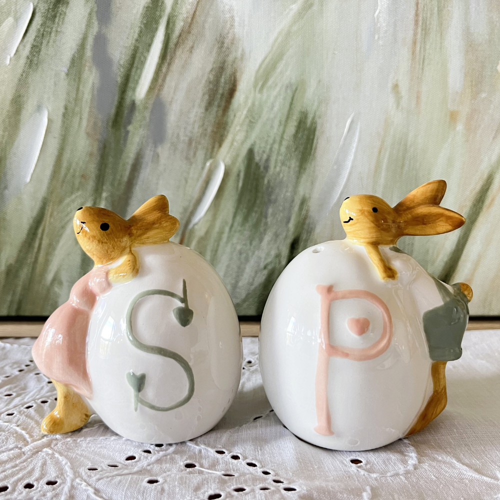 Country Bunny Salt and Pepper Shaker