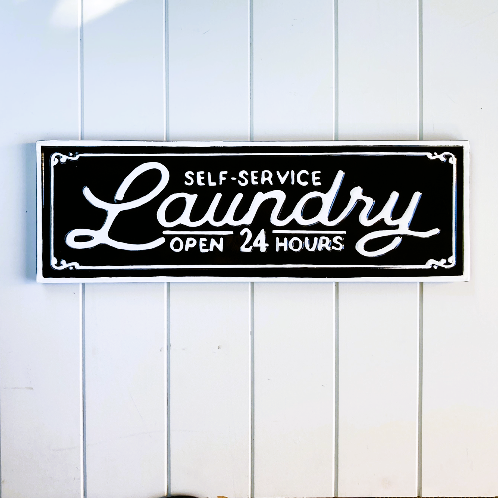 Self Service Laundry Sign – Evelyn and Owl