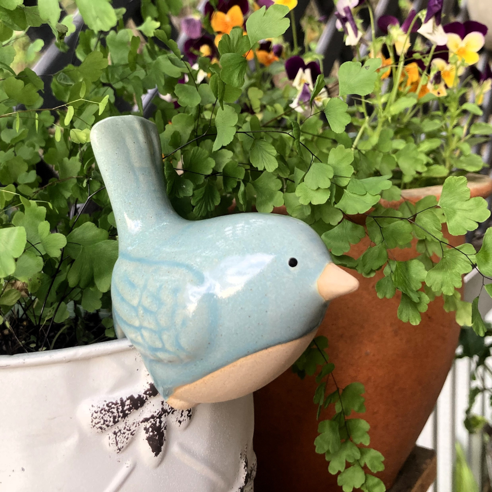 Bird Pot Sitter - blue