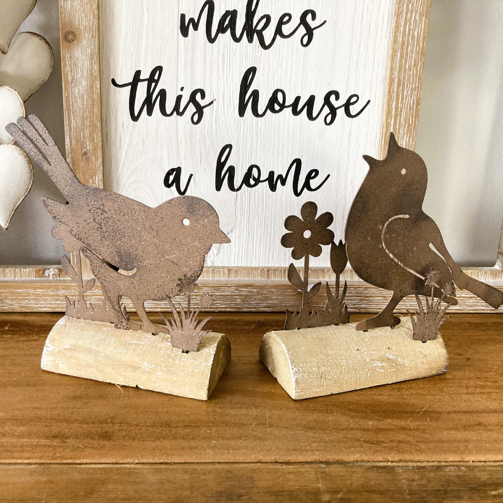 Rustic Bird Pair – Evelyn and Owl