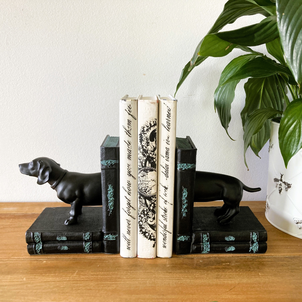 Black Dachshund Bookends