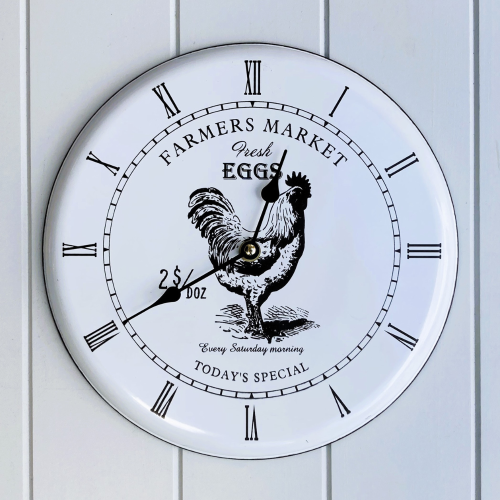 Farmers Market Clock - rooster