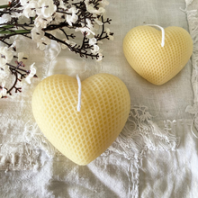 Load image into Gallery viewer, Quilted Heart Beeswax Candle
