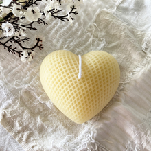 Load image into Gallery viewer, Quilted Heart Beeswax Candle
