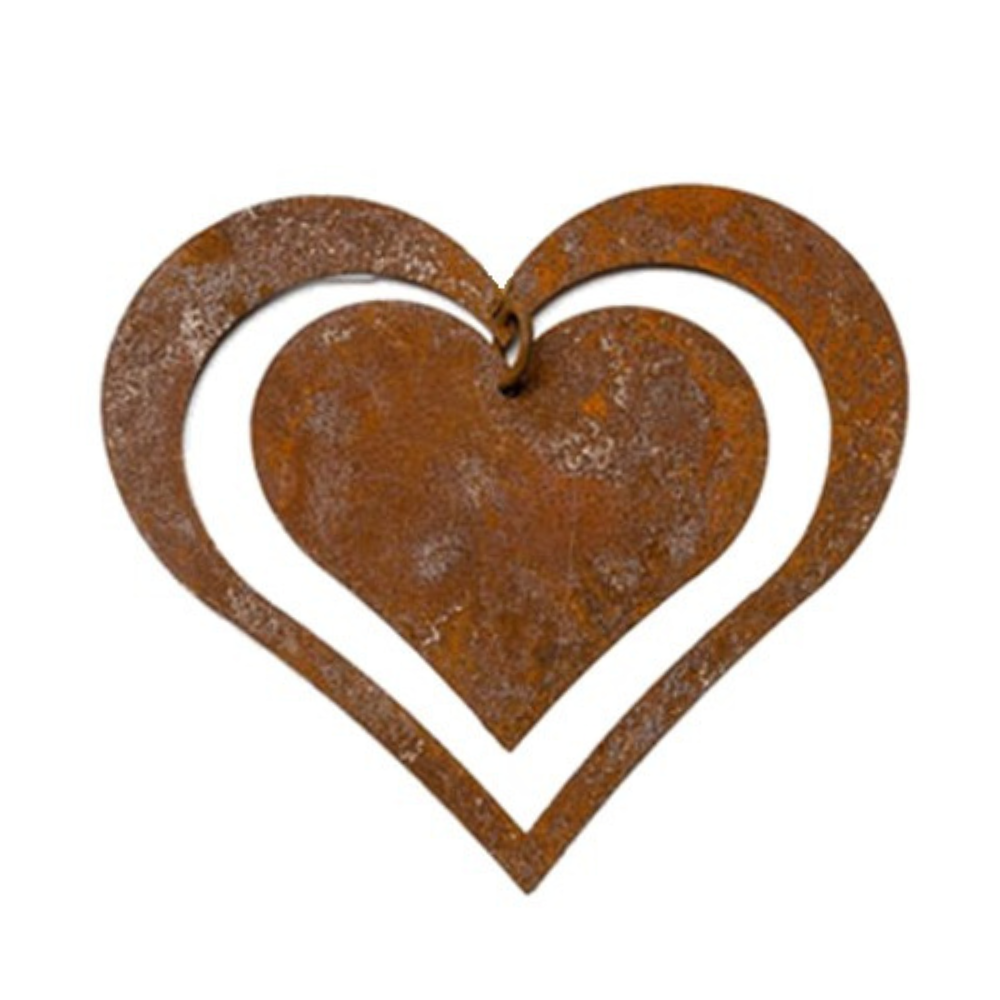 Rustic Double Hanging Heart