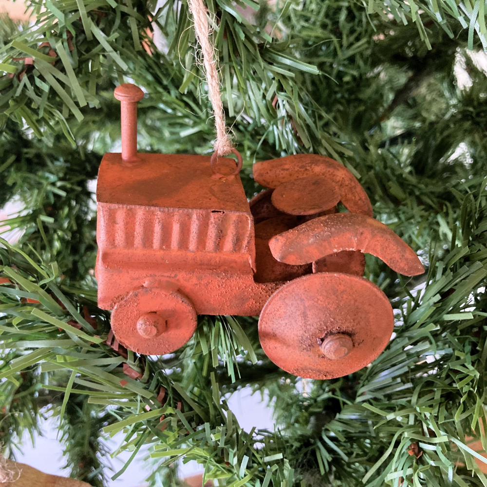 Rustic Tractor Hanging Ornament