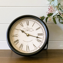 Load image into Gallery viewer, farmhouse table clock with roman numerals
