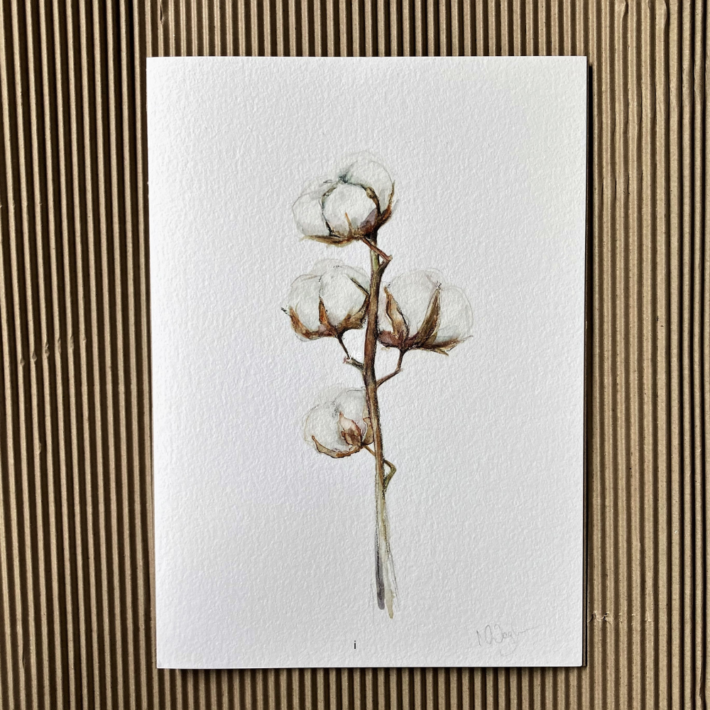 farmhouse style cotton stem art print