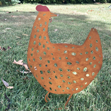 Load image into Gallery viewer, rustic metal chicken family garden decor
