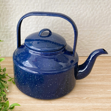 Load image into Gallery viewer, Navy Enamel Tea Kettle
