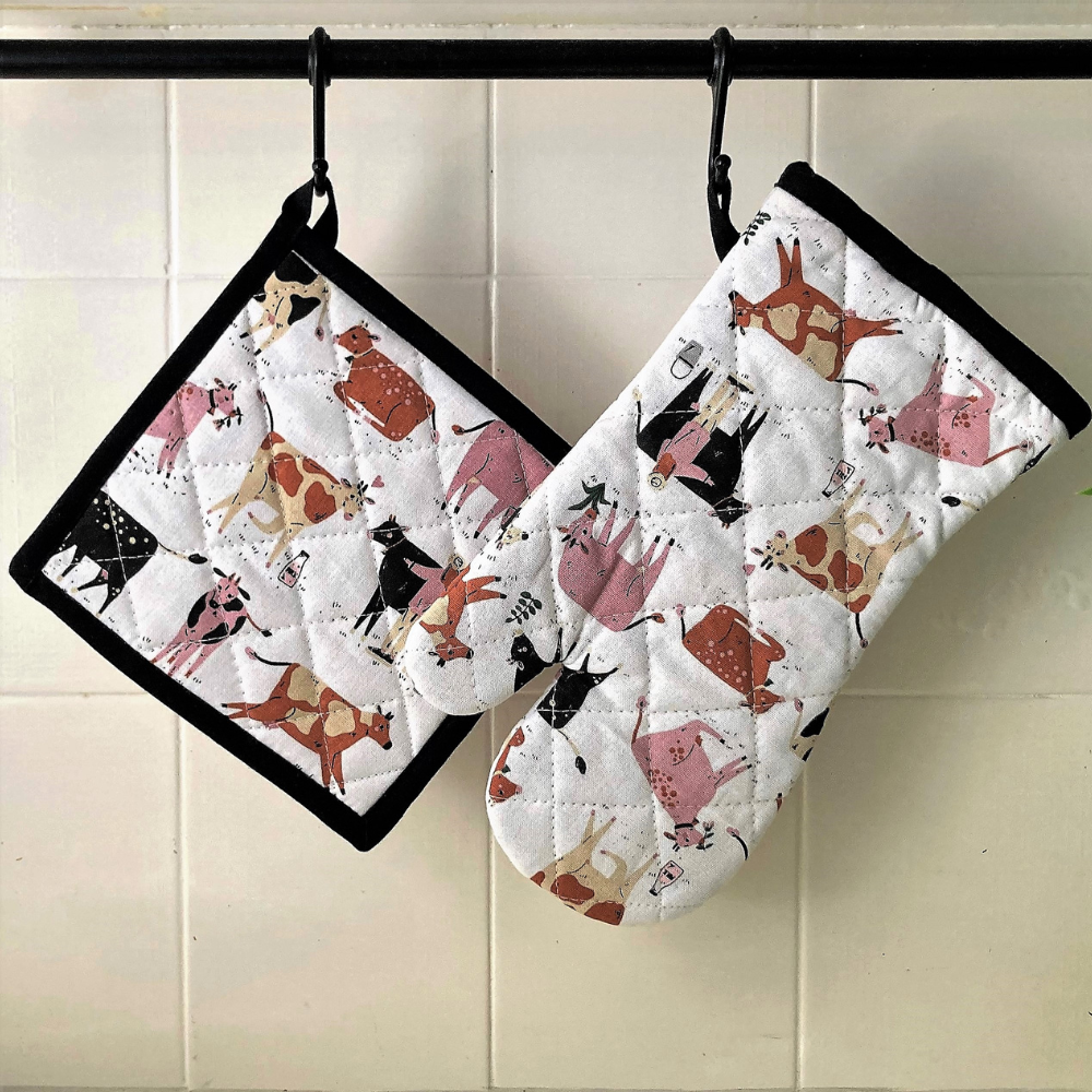 Dairy Cows - country oven glove set – Evelyn and Owl