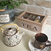 Load image into Gallery viewer, farmhouse wooden tea caddy
