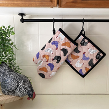 Load image into Gallery viewer, Bright Hens Oven Gloves
