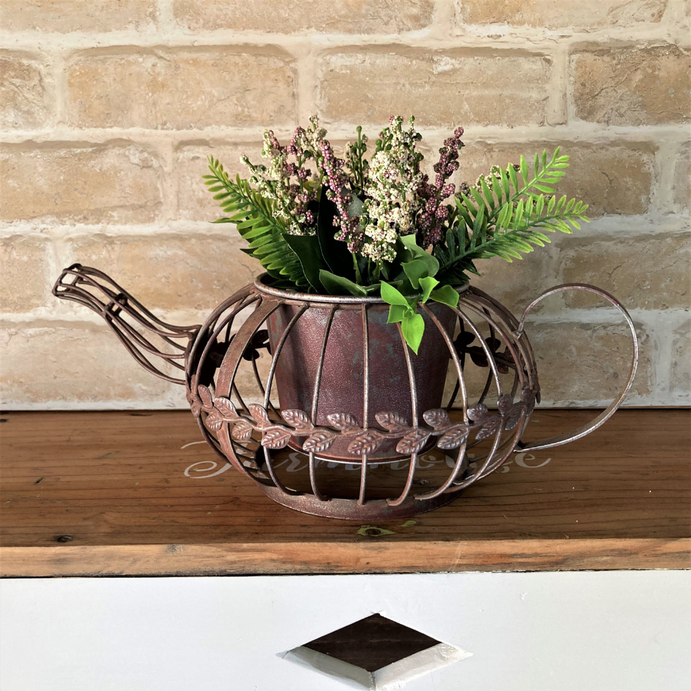 Rustic Teapot Planter