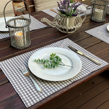 Load image into Gallery viewer, Gingham Placemats (set of 4)- ash
