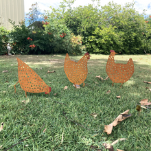 Load image into Gallery viewer, metal chooks for the garden
